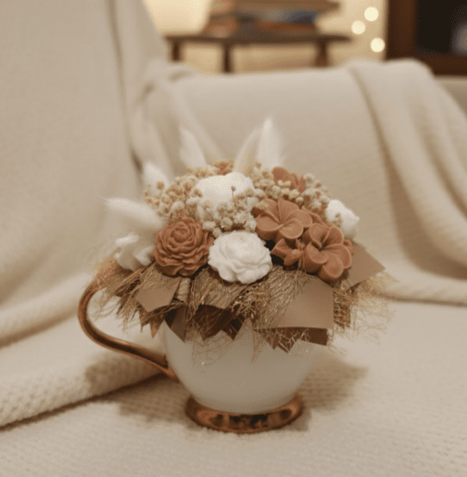 Bouquet tasse blanche